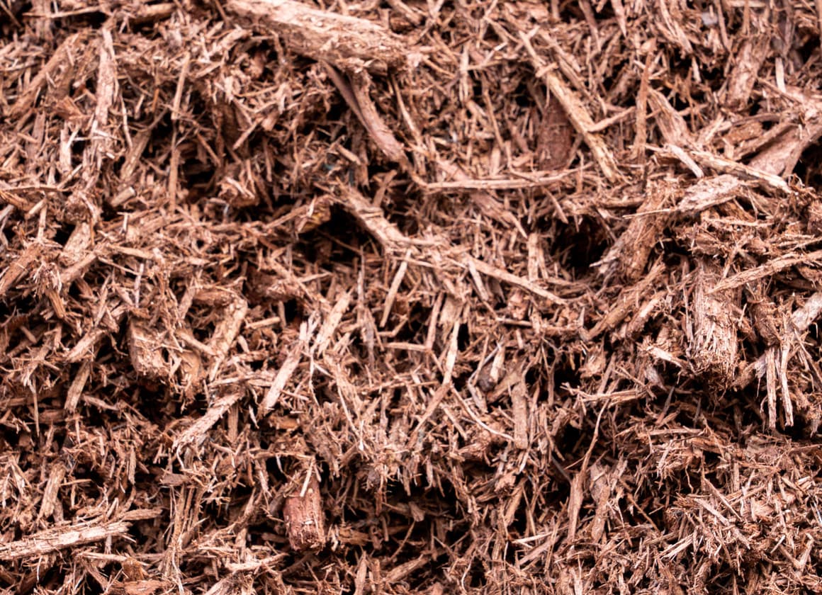 Cherry brown colored mulch for decorative landscaping