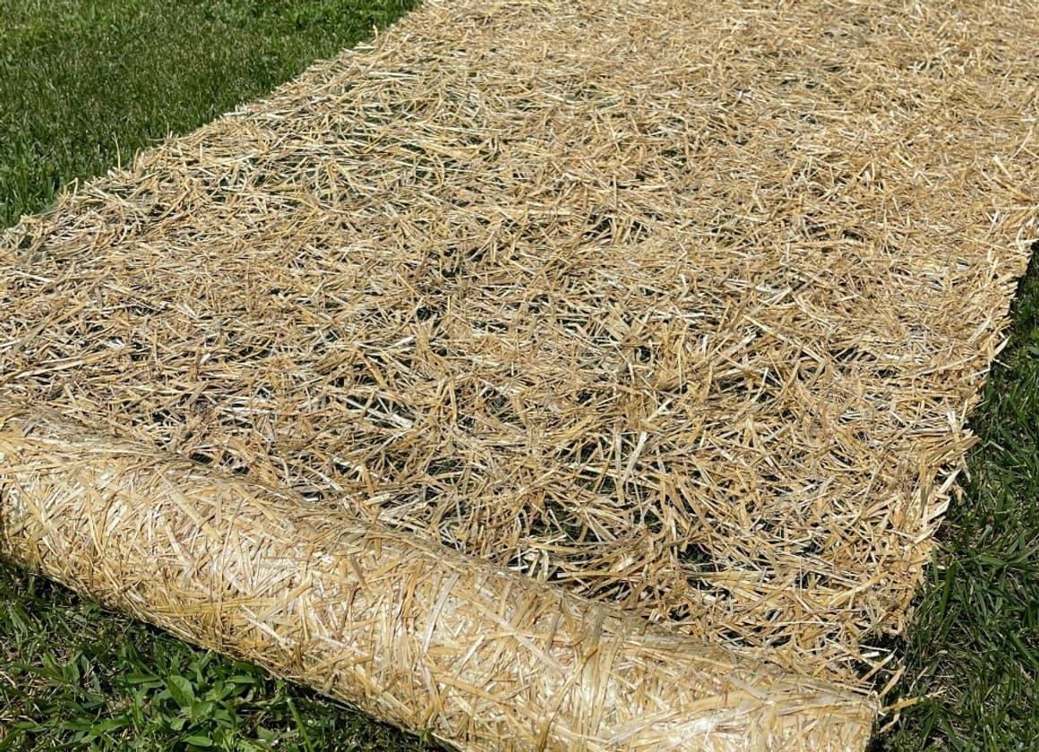 Double net straw blanket 8 by 112 feet for erosion control